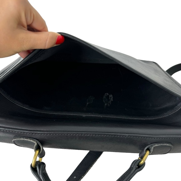 Coach Vintage Black 5181 Colebrook Leather Briefcase Crossbody Messenger Bag - Picture 8 of 14